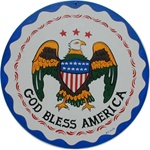 An American Eagle with Raindrops, Wavy Border and "God Bless America"