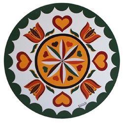 Hearts, Tulips, Circle and Small Rosette in the Earthtones color scheme