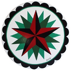 Red and Black Star, with secondary Green Stars, with Circle